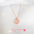 Shangjie oem kalung de alta calidad moda moda 925 collar de plata collar de piedra luna colgante de colgante de luna joyería